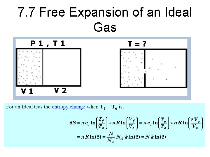 7. 7 Free Expansion of an Ideal Gas 