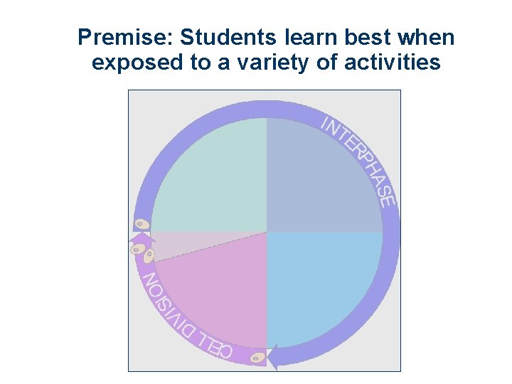 Premise: Students learn best when exposed to a variety of activities 