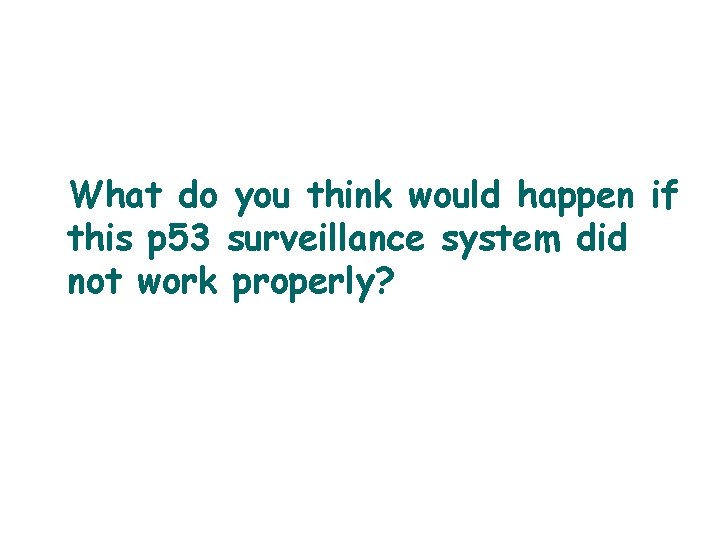 What do you think would happen if this p 53 surveillance system did not