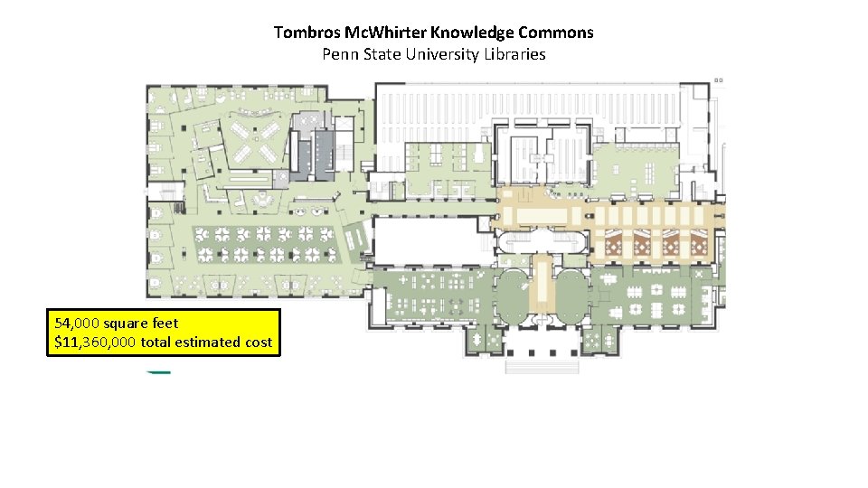 Tombros Mc. Whirter Knowledge Commons Penn State University Libraries 54, 000 square feet $11,