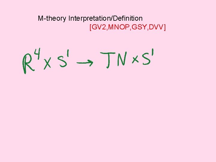 M-theory Interpretation/Definition [GV 2, MNOP, GSY, DVV] 