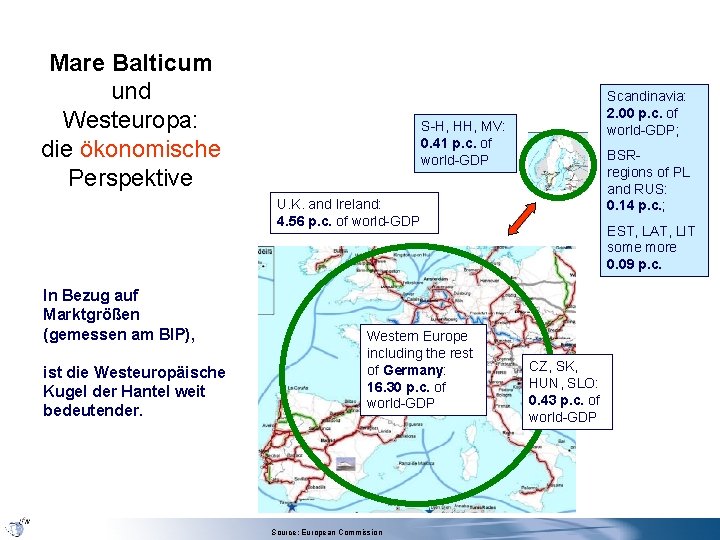 Mare Balticum und Westeuropa: die ökonomische Perspektive Scandinavia: 2. 00 p. c. of world-GDP;