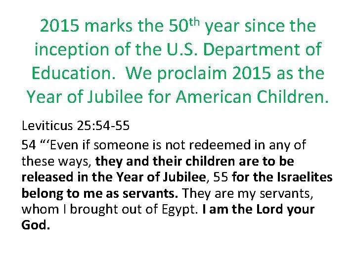 2015 marks the 50 th year since the inception of the U. S. Department