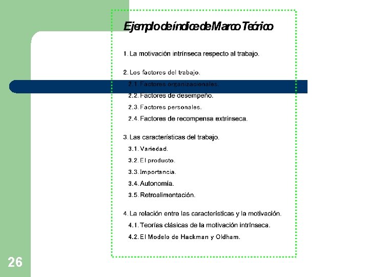 Ejem plo de índic e de Marc o Teóri co 26 