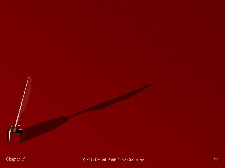 Chapter 15 Kendall/Hunt Publishing Company 26 