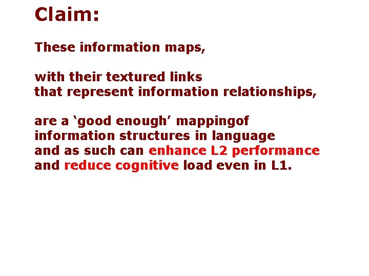 Claim: These information maps, with their textured links that represent information relationships, are a