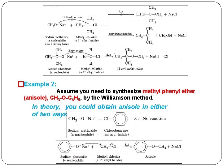 �Example 2; Assume you need to synthesize methyl phenyl ether (anisole), CH 3 -O-C