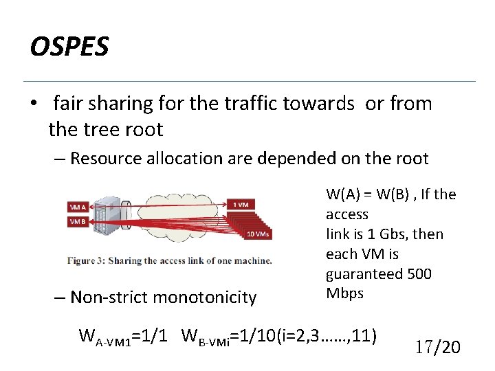 OSPES • fair sharing for the traffic towards or from the tree root –
