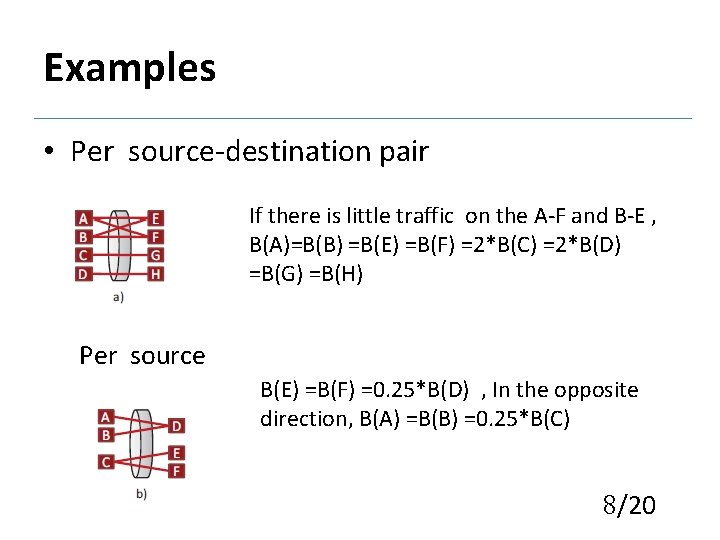 Examples • Per source-destination pair If there is little traffic on the A-F and