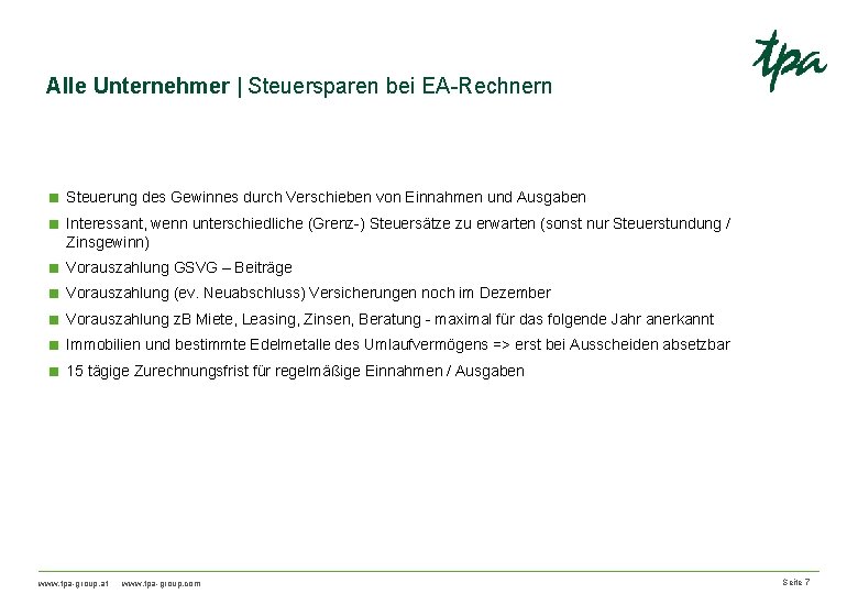 Alle Unternehmer | Steuersparen bei EA-Rechnern < Steuerung des Gewinnes durch Verschieben von Einnahmen