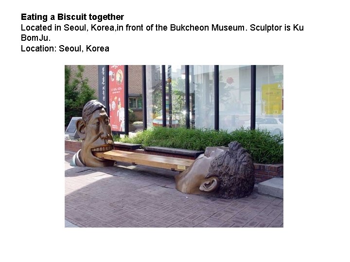 Eating a Biscuit together Located in Seoul, Korea, in front of the Bukcheon Museum.
