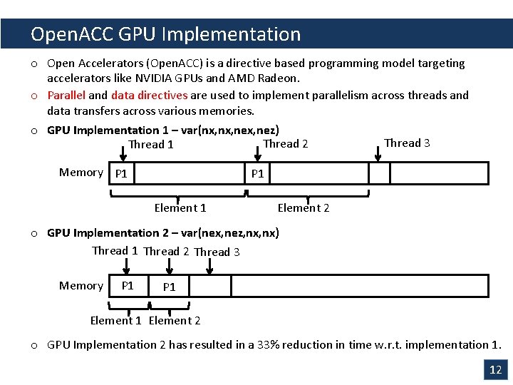 Open. ACC GPU Implementation o Open Accelerators (Open. ACC) is a directive based programming