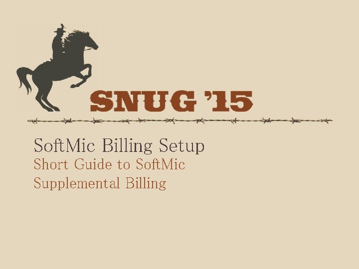 Soft. Mic Billing Setup Short Guide to Soft. Mic Supplemental Billing 