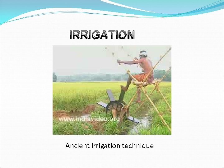 IRRIGATION Ancient irrigation technique 