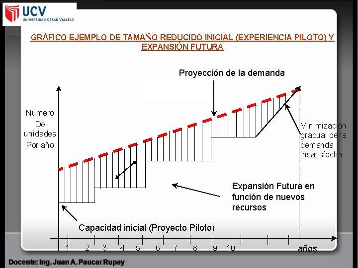 GRÁFICO EJEMPLO DE TAMAÑO REDUCIDO INICIAL (EXPERIENCIA PILOTO) Y EXPANSIÓN FUTURA Proyección de la