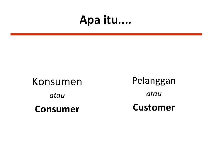 Apa itu. . Konsumen Pelanggan atau Consumer Customer 