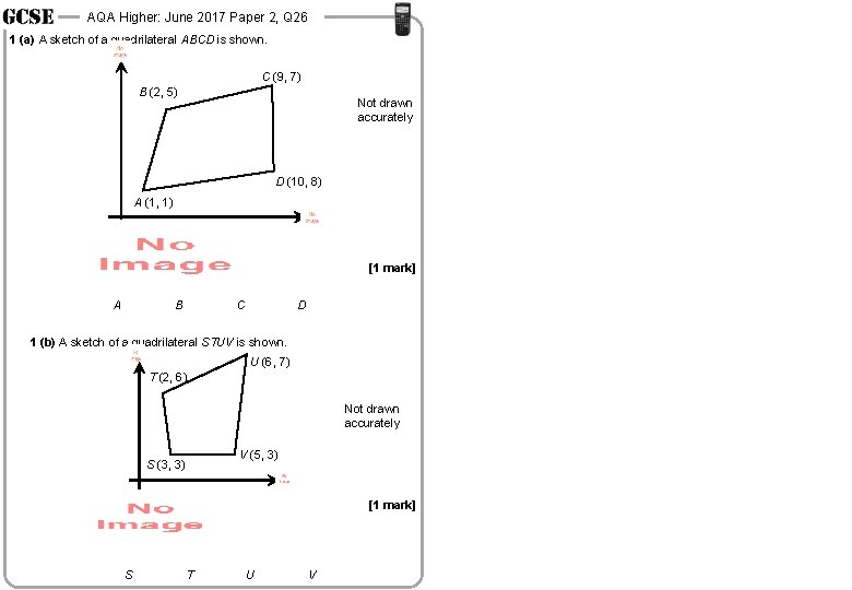 AQA Higher: June 2017 Paper 2, Q 26 1 (a) A sketch of a