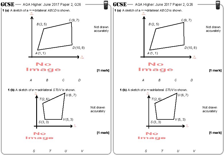 AQA Higher: June 2017 Paper 2, Q 26 1 (a) A sketch of a