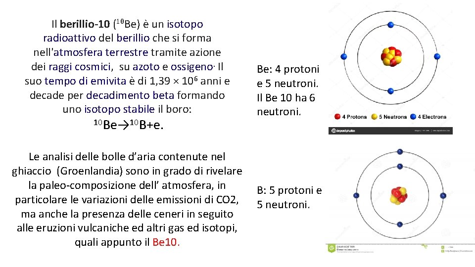 Il berillio-10 (10 Be) è un isotopo radioattivo del berillio che si forma nell'atmosfera
