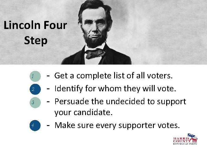 Lincoln Four Step 1 2 3 4 - Get a complete list of all