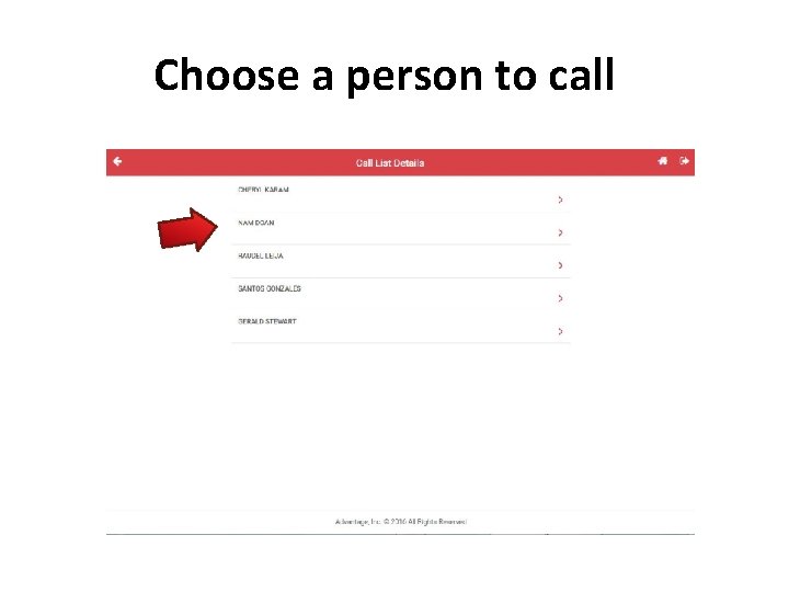 Choose a person to call 