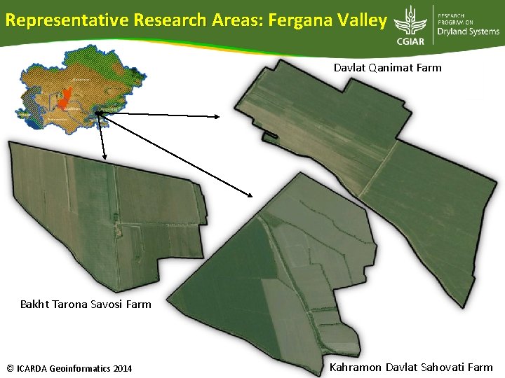 Representative Research Areas: Fergana Valley Davlat Qanimat Farm Bakht Tarona Savosi Farm © ICARDA