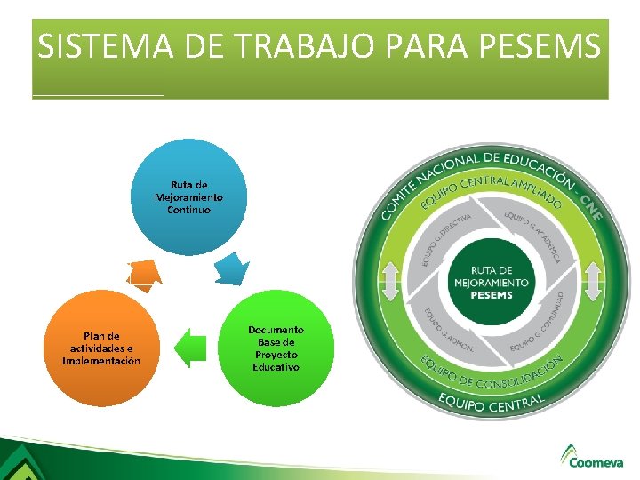 SISTEMA DE TRABAJO PARA PESEMS Ruta de Mejoramiento Continuo Plan de actividades e Implementación SISTEMA DE TRABAJO PARA PESEMS Ruta de Mejoramiento Continuo Plan de actividades e Implementación