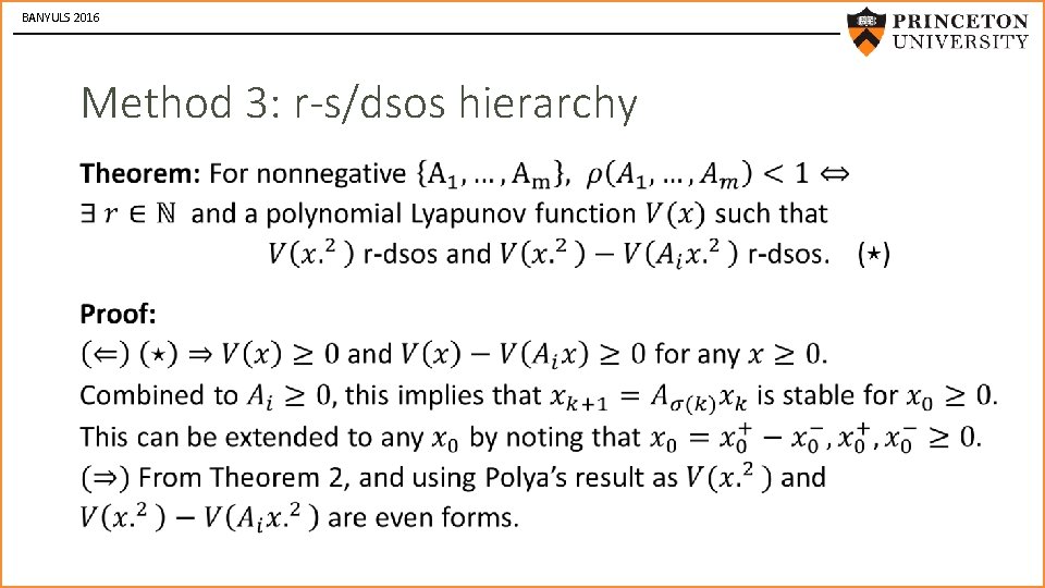 BANYULS 2016 Method 3: r-s/dsos hierarchy • 