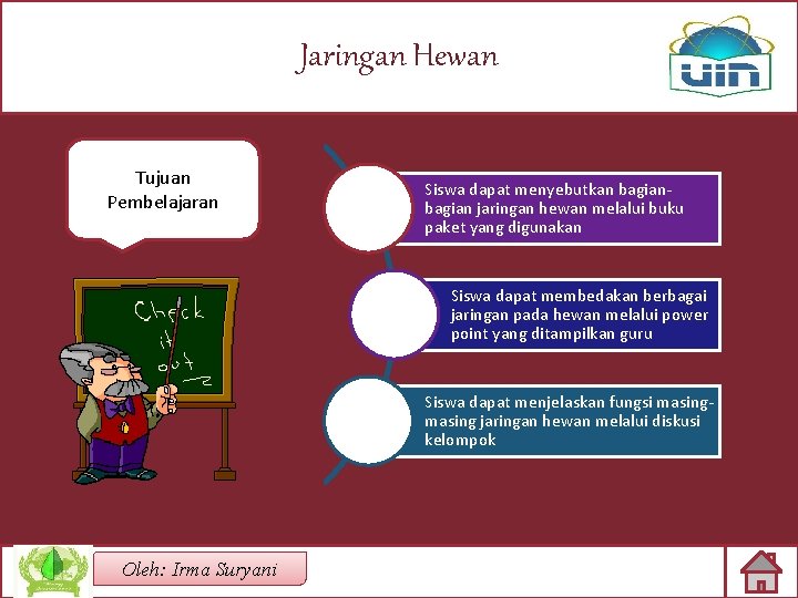 Jaringan Hewan Tujuan Pembelajaran Siswa dapat menyebutkan bagian jaringan hewan melalui buku paket yang