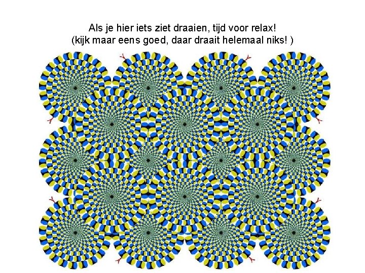 Als je hier iets ziet draaien, tijd voor relax! (kijk maar eens goed, daar