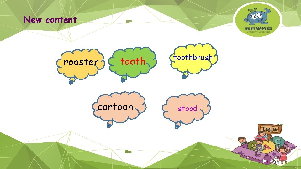 New content rooster tooth cartoon toothbrush stood 