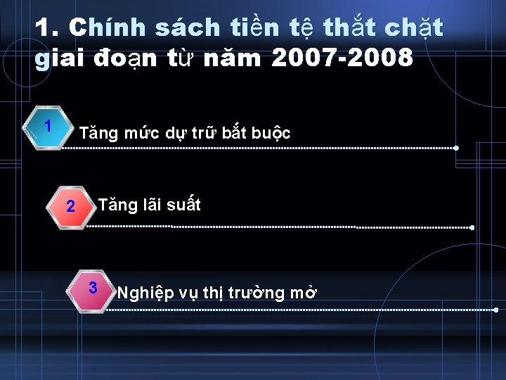 1. Chính sách tiền tệ thắt chặt giai đoạn từ năm 2007 -2008 1