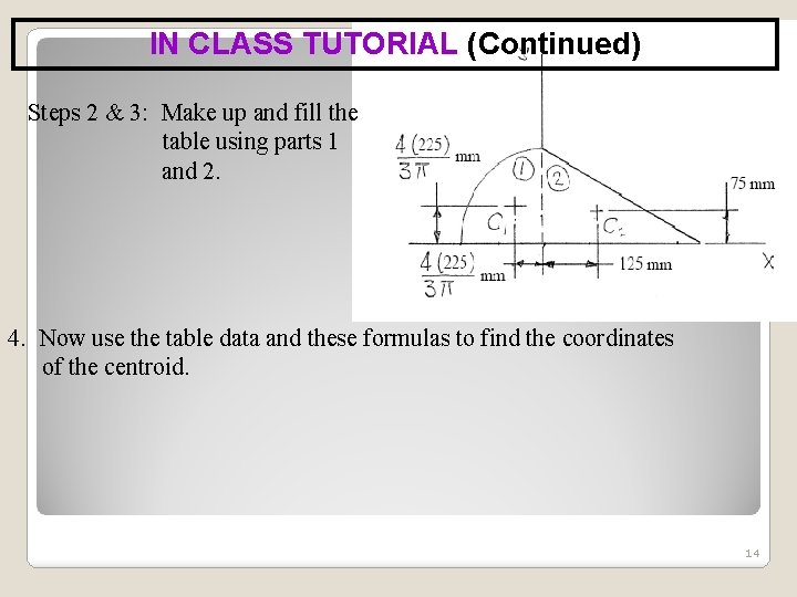 IN CLASS TUTORIAL (Continued) Steps 2 & 3: Make up and fill the table