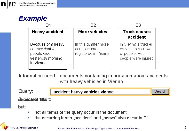 Example D 1 D 2 D 3 Heavy accident More vehicles Truck causes accident