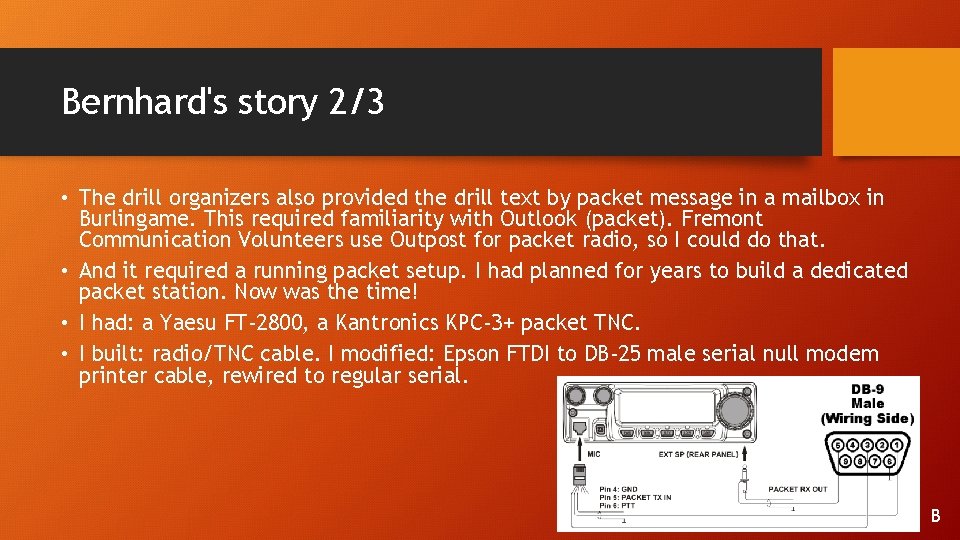 Bernhard's story 2/3 • The drill organizers also provided the drill text by packet