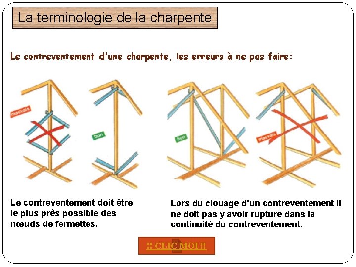 La terminologie de la charpente Le contreventement d'une charpente, les erreurs à ne pas