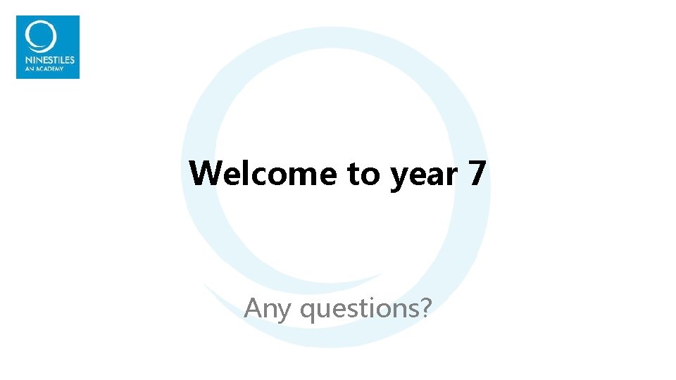 Welcome to year 7 Any questions? Welcome to year 7 Any questions?