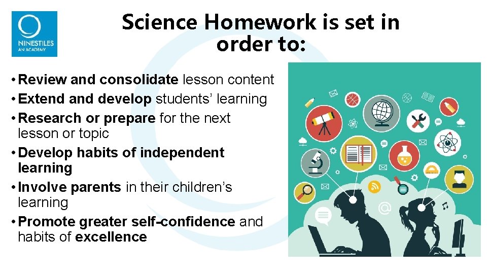 Science Homework is set in order to: • Review and consolidate lesson content • Science Homework is set in order to: • Review and consolidate lesson content •