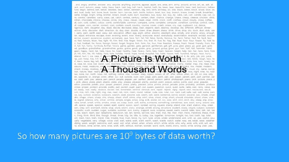 So how many pictures are 109 bytes of data worth? 