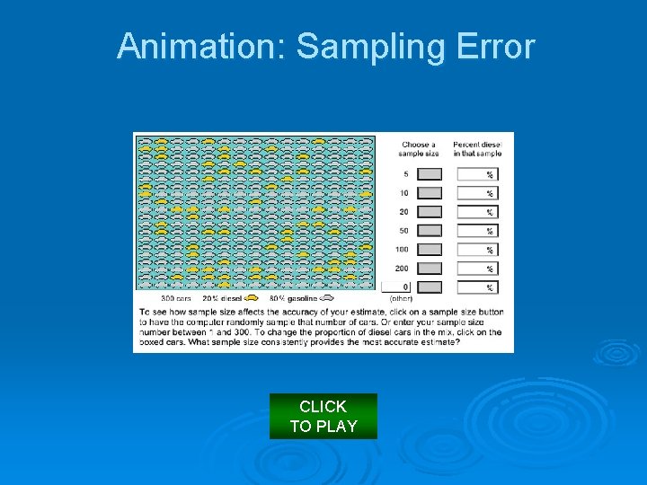 Animation: Sampling Error CLICK TO PLAY 