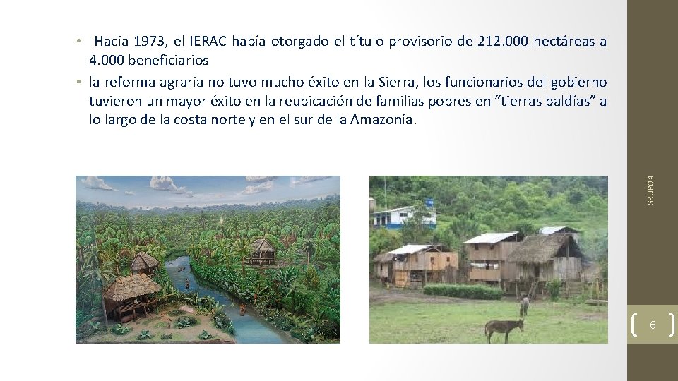 GRUPO 4 • Hacia 1973, el IERAC había otorgado el título provisorio de 212.