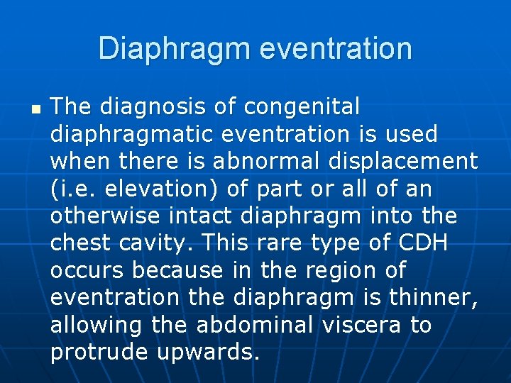 Surgical Conditions Of The Diaphragm Posterior Diaphragmatic Hernias