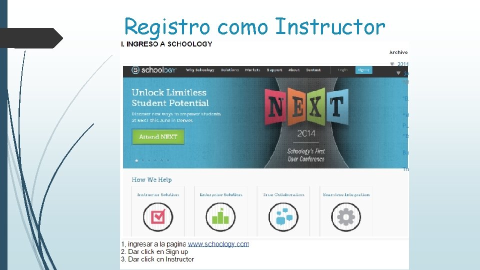Registro como Instructor Registro como Instructor