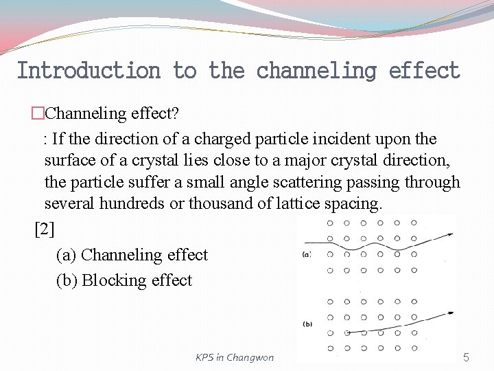 Introduction to the channeling effect �Channeling effect? : If the direction of a charged Introduction to the channeling effect �Channeling effect? : If the direction of a charged