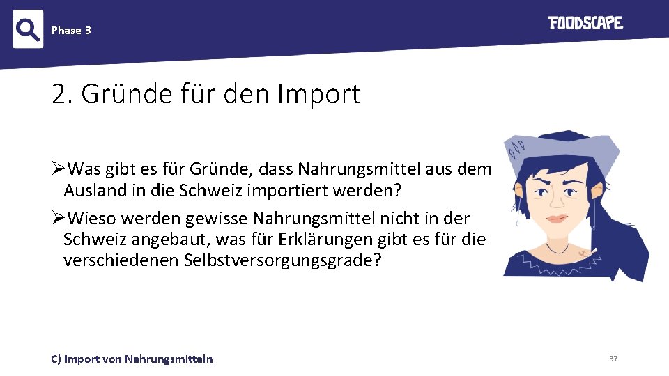 Phase 3 2. Gründe für den Import ØWas gibt es für Gründe, dass Nahrungsmittel