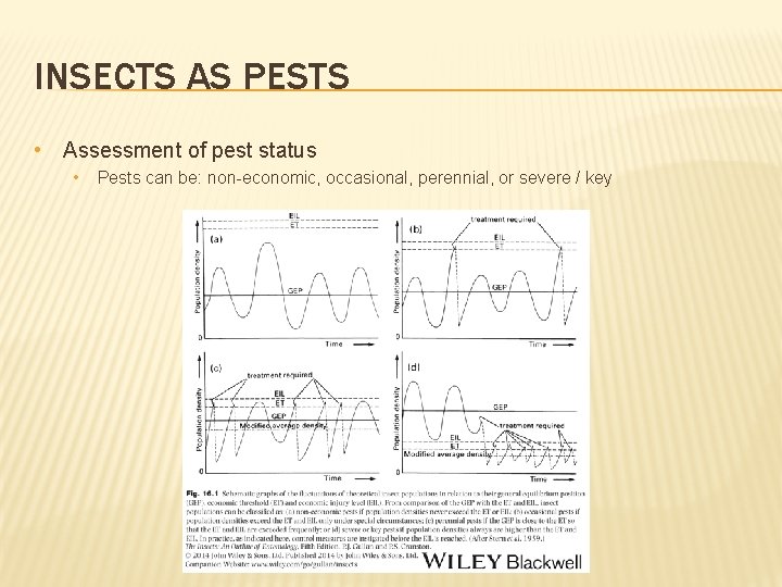 INSECTS AS PESTS • Assessment of pest status • Pests can be: non-economic, occasional,