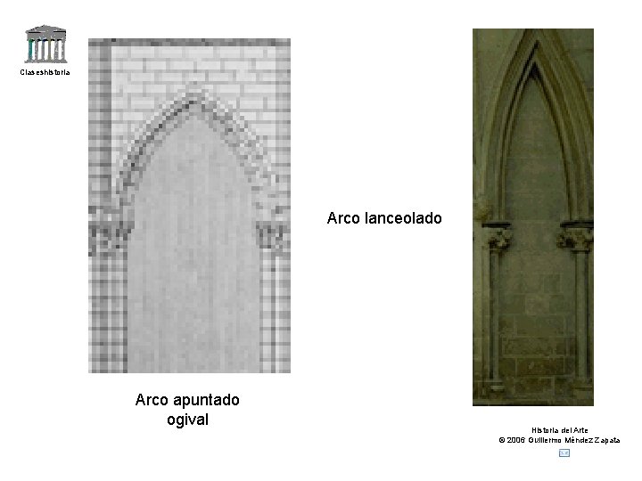 Claseshistoria Arco lanceolado Arco apuntado ogival Historia del Arte © 2006 Guillermo Méndez Zapata