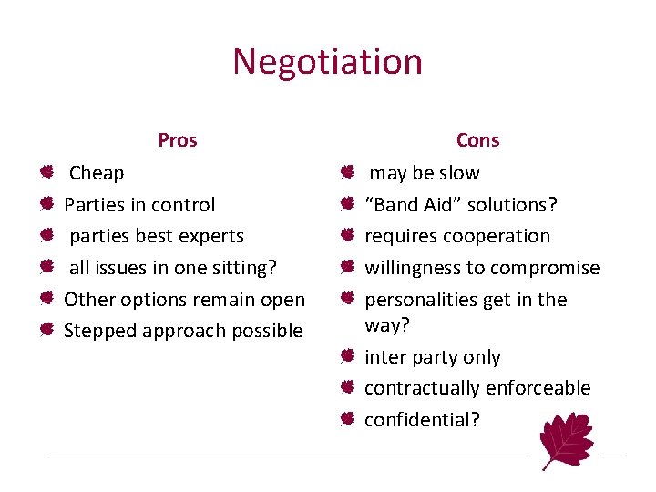 Negotiation Pros Cheap Parties in control parties best experts all issues in one sitting?