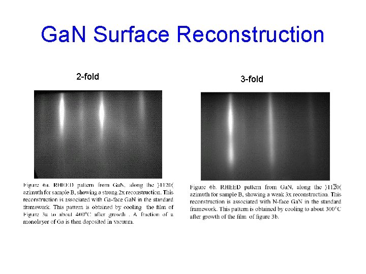 Ga. N Surface Reconstruction 2 -fold 3 -fold Ga. N Surface Reconstruction 2 -fold 3 -fold