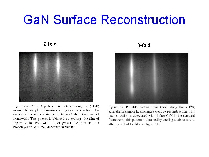 Ga. N Surface Reconstruction 2 -fold 3 -fold 